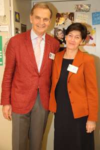 Radio Maria WienTag der Offenen Tuer Lukas Bonelli, der Präsident von RMA, mit seiner Frau Ursula.