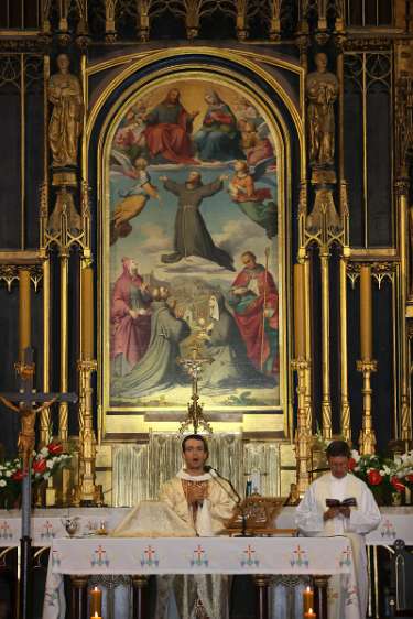 WeltJugendTag Krakau 2016 Hl.Messe der italienischen Pilger in der Franziskanerkirche.